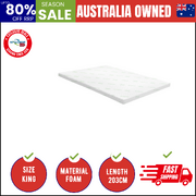 Memory Foam Mattress Topper Cool Gel Bamboo Cover 7-Zone 8CM King