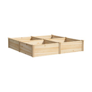 Garden Bed Raised Wooden Planter Box Container Set of 4 80x80x30cm