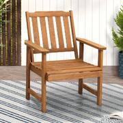 Outdoor Armchair Wooden Patio Furniture Chairs Garden Seat Brown