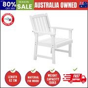 Outdoor Armchair Wooden Patio Furniture Chairs Garden Seat White