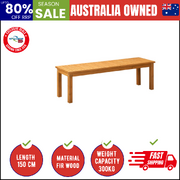 150cm Garden Bench Outdoor Wood Patio Dining Chair Slatted Seat 3 Seater