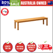 190cm Garden Bench Dining Chair Slatted Seat Outdoor Wood Patio 4 Seater