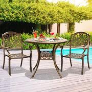 Outdoor Dining Chairs 3 Piece Bistro Set Cast Aluminium Patio Furniture