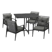 Outdoor Dining Set Patio Furniture Setting Rattan Chairs and Chairs 5PCS