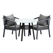 3PCS Outdoor Dining Setting Table Lounge Chair Patio Furniture Bistro Set