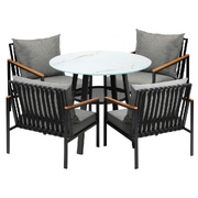 Outdoor Dining Setting Table Sofa Chairs Patio Furniture Set 5PCS