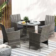 Outdoor Dining Set Table & Chairs 5PCS Patio Furniture Lounge Setting