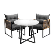 Outdoor Dining Set Furniture 2 Seater Patio Setting Sintered Stone Table