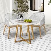 3 Piece Outdoor Dining Set Table&Lounge Chairs for Patio