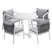 Outdoor Dining Setting Lounge Chair Patio Furniture Bistro Set 5PCS White