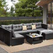 Outdoor Lounge Setting 7pc Wicker Sofa Set Furniture Rattan Patio Garden