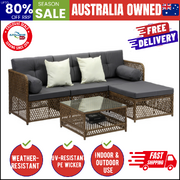 Outdoor Furniture Lounge Setting 4 Seater Wicker Sofa Set Patio Garden