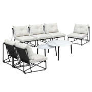 Outdoor Sofa Set Coffee Table with Chairs Beige