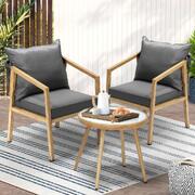 Outdoor Bistro Set Dining Chairs Table Patio Furniture Setting 3 Piece