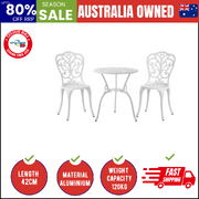 Bistro Outdoor Setting Chairs Table Patio Dining 3PCS Set Cast Aluminium