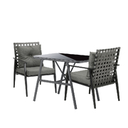 Outdoor Dining Setting Garden Patio Furniture Rattan Chairs Set 3 Piece