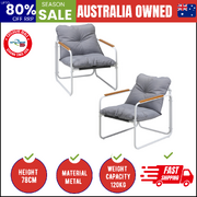 Outdoor Chairs Furniture Setting Garden Patio Armchair Lounge Sofa White