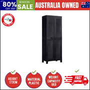 Outdoor Storage Cabinet Adjustable Tall Black