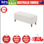 Storage Ottoman Sherpa Fabric White