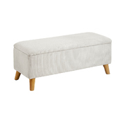 Storage Ottoman Blanket Box Chest Toy Foot Stool LARGE Polyester Beige