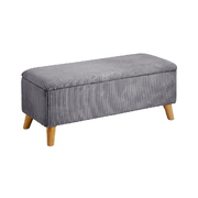 Storage Ottoman Blanket Box Chest Toy Foot Stool LARGE Polyester Grey