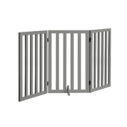 Wooden Pet Gate Dog Fence Grey Safety Stair Barrier Security Door 80cm