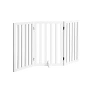 Wooden Pet Gate Dog Fence Safety Stair Barrier Security Door 3-Panel 80cm