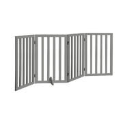 Wooden Pet Gate Dog Fence Grey Safety Stair Barrier Security Door 80cm