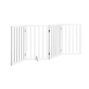 Wooden Pet Gate Dog Fence Safety Stair Barrier Security Door 4-Panel 80cm