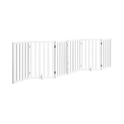 Wooden Pet Gate Dog Fence Safety Stair Barrier Security Door 6-Panel 80cm