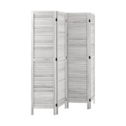 4 Panel Room Divider Timber Wooden Fold White