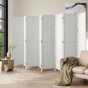 8 Panel Room Divider Privacy Screen White