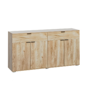 Sideboard Buffet Storage Cabinet High Gloss 4 Doors 2 Drawers Natural