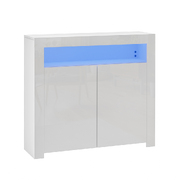 Buffet Sideboard Storage Cabinet LED RGB High Gloss 2 Doors White