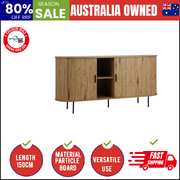 Buffet Sideboard Cupboard Sliding Doors Pantry Storage Cabinet Natural