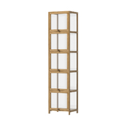 Display Cabinet Slim 5-Tier Shelves Clear Oak