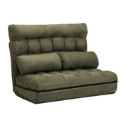 Lounge Sofa Bed Floor Recliner 2 seater Chaise Chair Folding Green