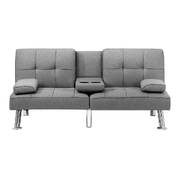 Sofa Bed Lounge 3 Seater Futon Couch Beds Recliner Cup Holder Fabric