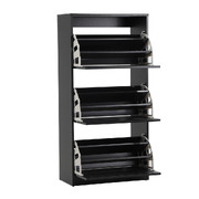 Shoe Rack Shoes Storage Cabinet Organiser Shelf 3 Doors 45 Pairs Black