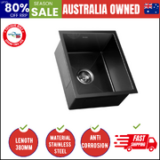 44X38CM Stainless Steel Sink Single Bowl with Waste Black