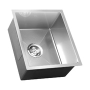 Kitchen Sink 38X44CM Stainless Steel Single Bowl Basin With Waste Silver