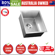 Kitchen Sink 38X44CM Stainless Steel Single Bowl Basin With Waste Silver