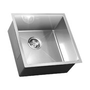 Kitchen Sink 44X44CM Stainless Steel Single Bowl Basin With Waste Silver