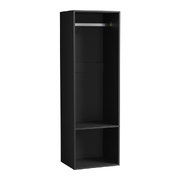 Open Wardrobe Shelf Unit Clothes Storage 2 Shelves Hanging Rail Black