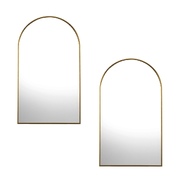 Wall Mirrors 86x50cm Arched Gold Set of 2