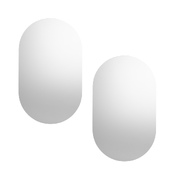 Wall Mirrors Oval Frameless Mirror 84x50cm Set of 2