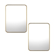 Wall Mirrors Rectangle Mirror 65x50cm Gold Set of 2