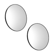 Wall Mirrors Round 60cm Black Set of 2