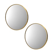 Wall Mirrors Round 70cm Gold Set of 2