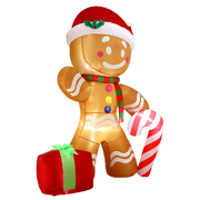 2.4M Christmas Inflatable Gingerbread Man LED Lights Outdoor Decoration